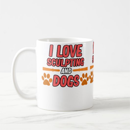 愛を込めた彫塑と犬の陶芸 クレイヘア アーティスト 陶磁器 コーヒーマグカップ (左)