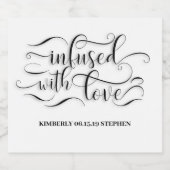 愛を込めた手作りのウェディング リキュールボトルラベル (シングルラベル)