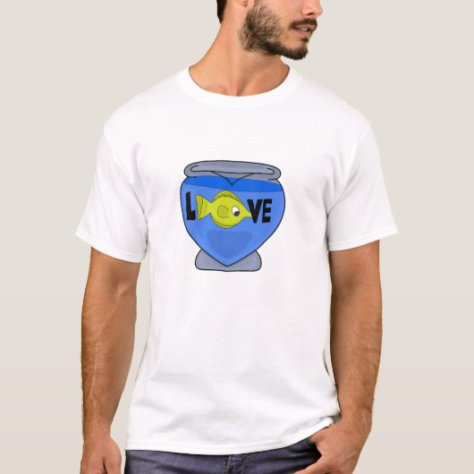 愛を込めた水槽の中の魚 Tシャツ (正面)