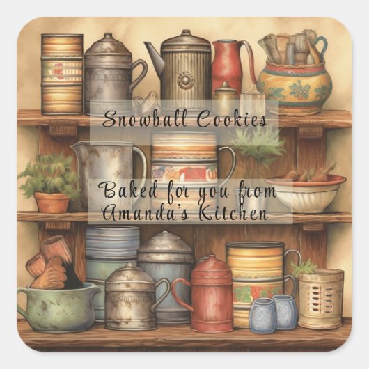 愛を込めた焼いたクリスマスプレゼントのシール スクエアシール (正面)