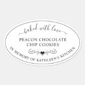 愛を込めた焼いた追悼式 楕円形シール (正面)