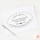 愛を込めた焼いた追悼式 楕円形シール (封筒)