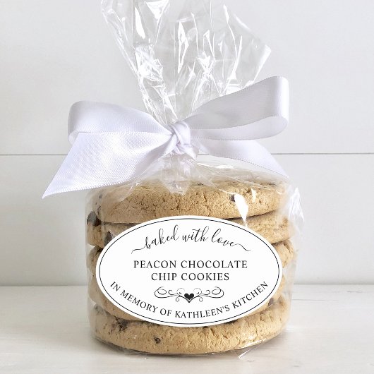 愛を込めた焼いた追悼式 楕円形シール