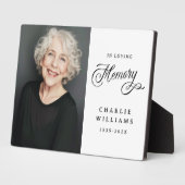 愛を込めた追悼 白い写真のカリグラフィー フォトプラーク (側面)