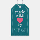 愛を込めてあなたが作った - ホットピンクとブルー ギフトタグ (正面)