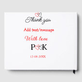 愛を込めてカップル名を入れて感謝します ゲストブック (裏面)