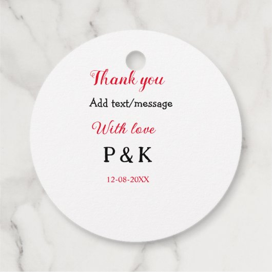 愛を込めてカップル名を入れて感謝します フェイバータグ (裏面)
