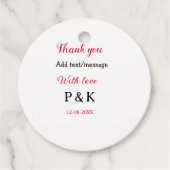 愛を込めてカップル名を入れて感謝します フェイバータグ (正面)