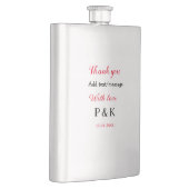 愛を込めてカップル名を入れて感謝します フラスク (右)