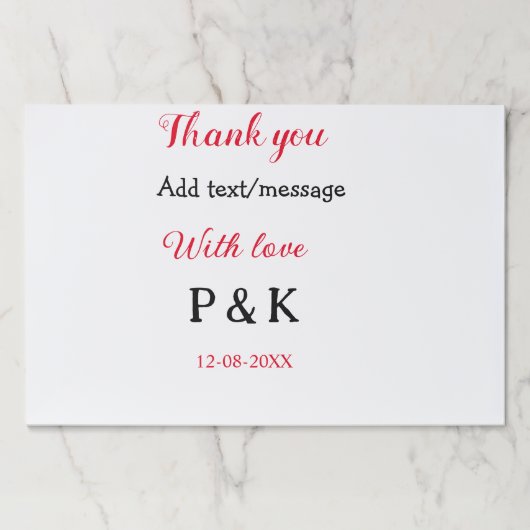 愛を込めてカップル名を入れて感謝します ペーパーパッド (正面)