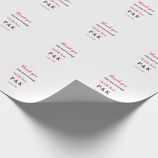 愛を込めてカップル名を手紙でサンクス ラッピングペーパー (角)