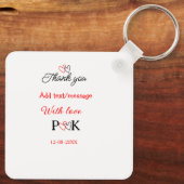 愛を込めてカップル名を手紙に添えてありがとう キーホルダー (裏面)