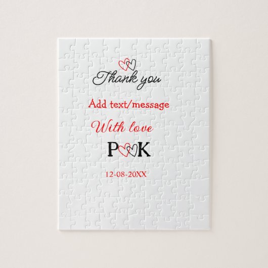 愛を込めてカップル名を手紙に添えてありがとう ジグソーパズル (縦)