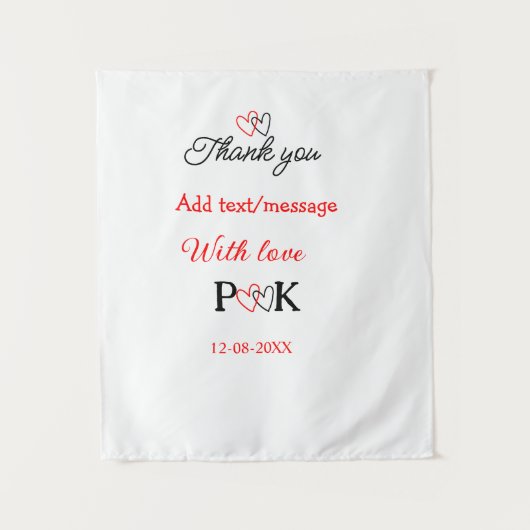 愛を込めてカップル名を手紙に添えてありがとう タペストリー (正面)