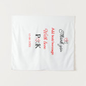 愛を込めてカップル名を手紙に添えてありがとう タペストリー (正面(横))