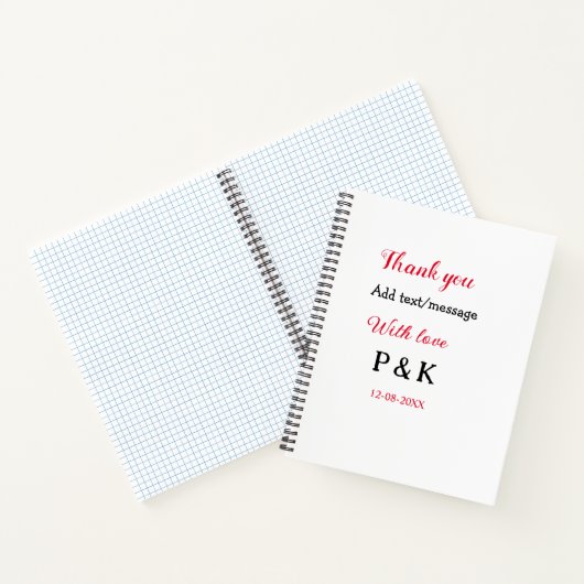 愛を込めてカップル名を手紙に添えてありがとう ノートブック (内部)