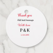 愛を込めてカップル名を記入して感謝します フェイバータグ (裏面)