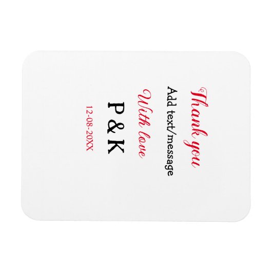 愛を込めてカップル名を記入して感謝します マグネット (横)