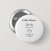 愛を込めて作ったコーヒーハウス テキストを追加 ウェブサイト ソーシャル 缶バッジ (正面&裏面)
