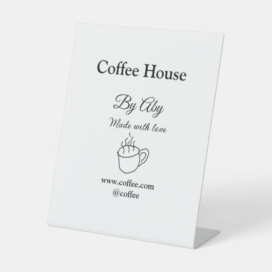 愛を込めて作ったコーヒーハウス　テキスト　ウェブサイト　ソーシャル 台座サイン (正面)