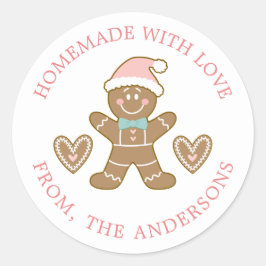 愛を込めて作ったジンジャーブレッドのクリスマス ラウンドシール