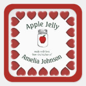 愛を込めて作られたアップルジャム カスタム スクエアシール (正面)