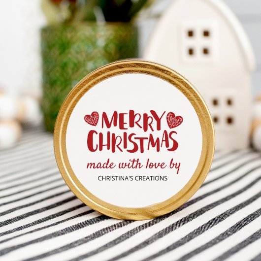愛を込めて作られたクリスマスハート ラウンドシール