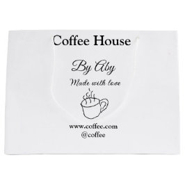 愛を込めて作られたコーヒー ハウス テキストを追加するウェブサイトのソーシャルメディア ラージペーパーバッグ