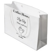 愛を込めて作られたコーヒー ハウス テキストを追加するウェブサイト ソーシャル ラージペーパーバッグ (裏面アングル)