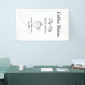 愛を込めて作られたコーヒー ハウス - テキストを追加 - ソーシャルメディアサイト 横断幕 (トレードショー)