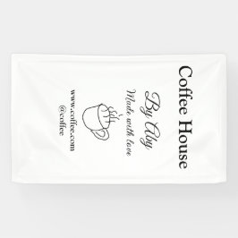 愛を込めて作られたコーヒー ハウス - テキストを追加 - ソーシャル メディア 横断幕