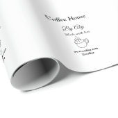 愛を込めて作られたコーヒー ハウス テキスト ウェブサイト ソーシャルメディアを追加 ラッピングペーパー (ロールコーナー)