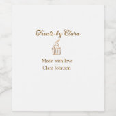 愛を込めて作られたゴールドスパークルお菓子専門店に名前を追加 ワインラベル (シングルラベル)