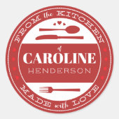 愛を込めて作られたディープレッド フード ギフト ステッカー (正面)