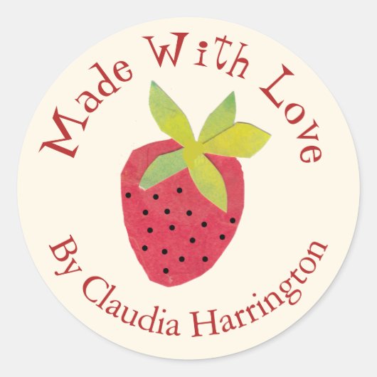 愛を込めて作られたバレンタイン限定の特別なイチゴ職人 ラウンドシール (正面)