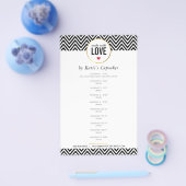 愛を込めて作られたモダンなブラックのシェブロン価格表 チラシ (シングル)