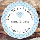 愛を込めて作られた青い雪の結晶の手作りギフト ラウンドシール