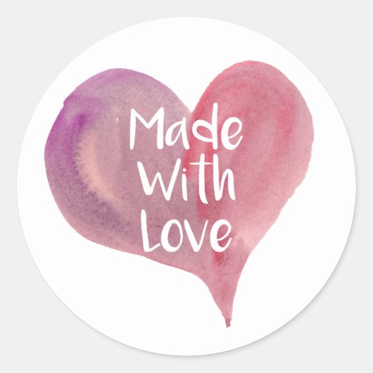 愛を込めて作りました ハートステッカー ラウンドシール (正面)