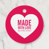 愛を込めて作成 白 ハートタグ 編集可能カラー フェイバータグ (正面)