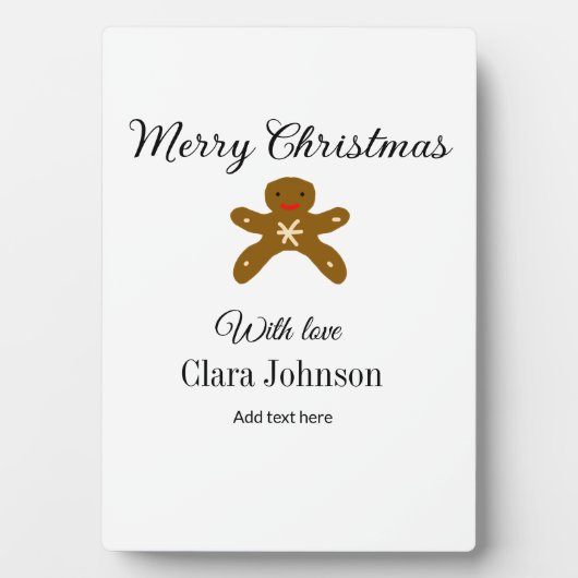 愛を込めて名前を入れたクリスマスブラウンクッキー フォトプラーク (正面)