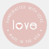 愛を込めて手作りされたクラシカルなローズゴールドのハートデザイン ラウンドシール (正面)