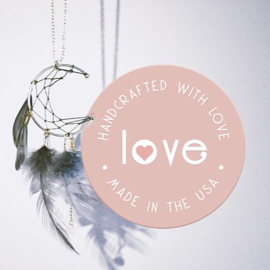 愛を込めて手作りされたクラシックなローズゴールドのハート ラウンドシール