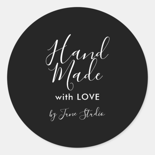 愛を込めて手作りされたモダンなパッケージステッカー ラウンドシール (正面)