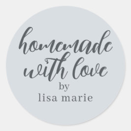 愛を込めて手作りされた特別な贈り物 パステルブルーのギフトラベル ラウンドシール