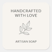 愛を込めて手作りされた ミニマリスト ボタニカル ラベル (正面)