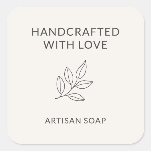 愛を込めて手作りされた ミニマリスト ボタニカル ラベル (正面)