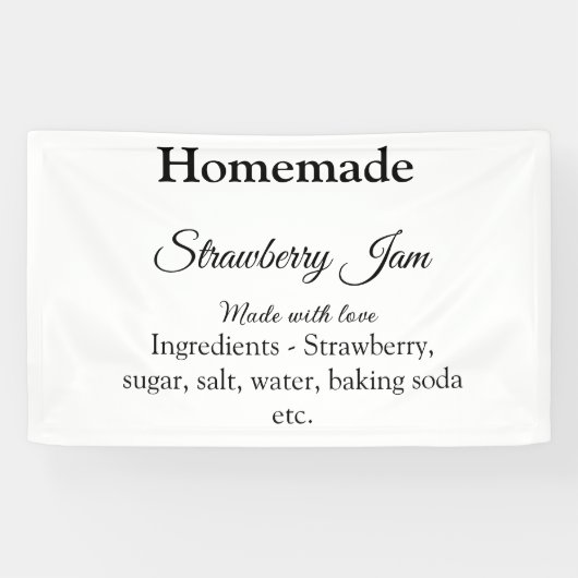 愛を込めて手作りしたイチゴのジャムのテキストを追加 横断幕 (横)