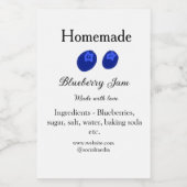 愛を込めて手作りしたブルーベリージャムのテキストを追加 フードラベル (シングルラベル)
