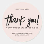 愛を込めて手作りしました。ありがとうございます ラウンドシール (正面)