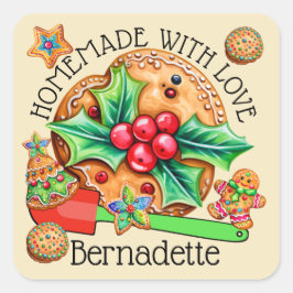 愛を込めて手作りしました スクエアシール